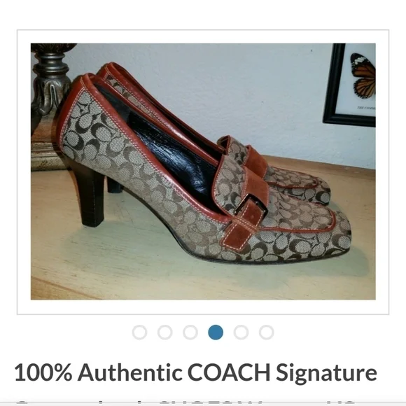 AUTHENTIC COACH SIG C/SUEDE SHOES SIZE 7.5 - Picture 3 of 15